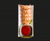 Chrupiące pierożki gyoza z jabłkami i sosem truskawkowym